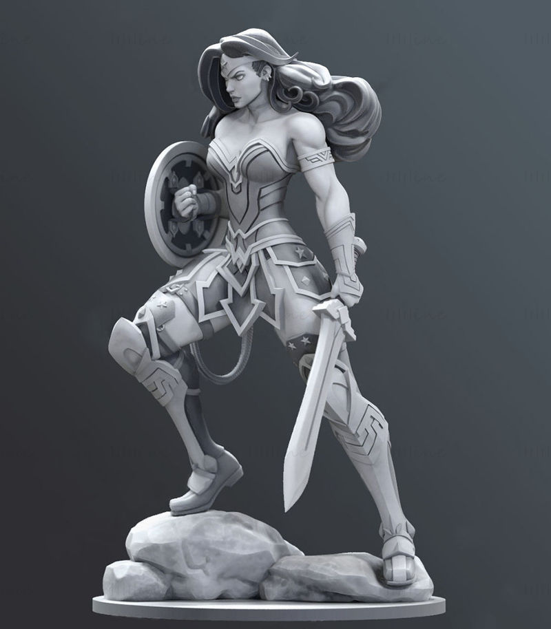 Wonder Woman 3D Model Ready to Print STL