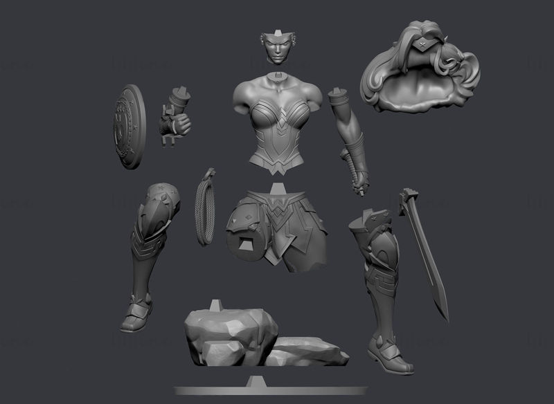 Wonder Woman 3D Model Ready to Print STL