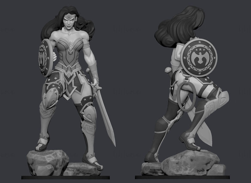 Wonder Woman 3D Model Ready to Print STL