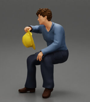 Industrial worker relaxing