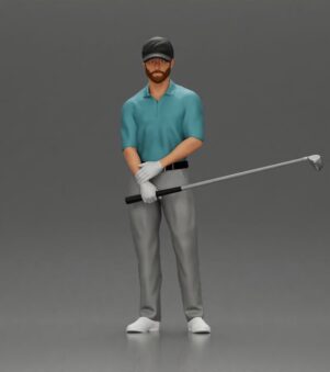 Confident golfer posing