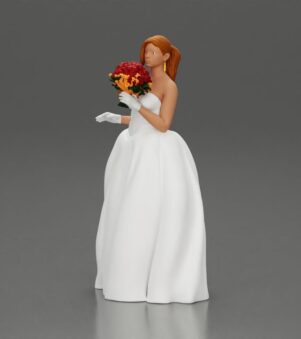 Elegant Bride in White Gown