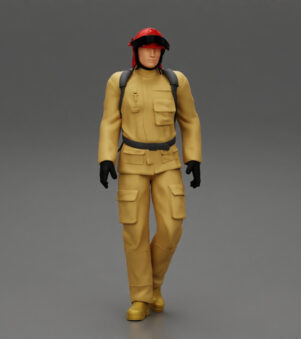 Firefighter walking