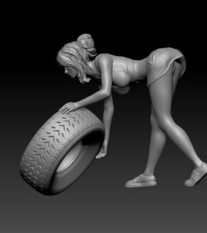 girl sexy with tire