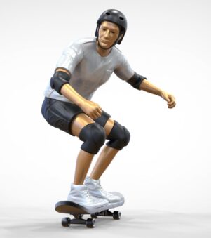 Skateboarder Skateboarding with skateboard