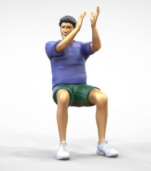 Football fan clapping and waving