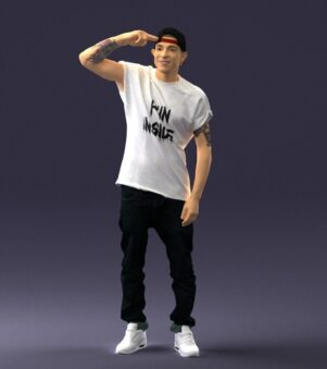 Man in a white t-shirt