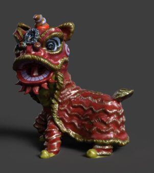 Chinese lion dance figure VR